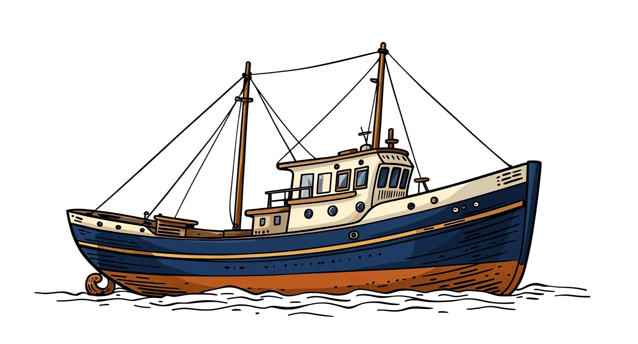 Lock & Keel’s illustrated Alaskan fishing boat